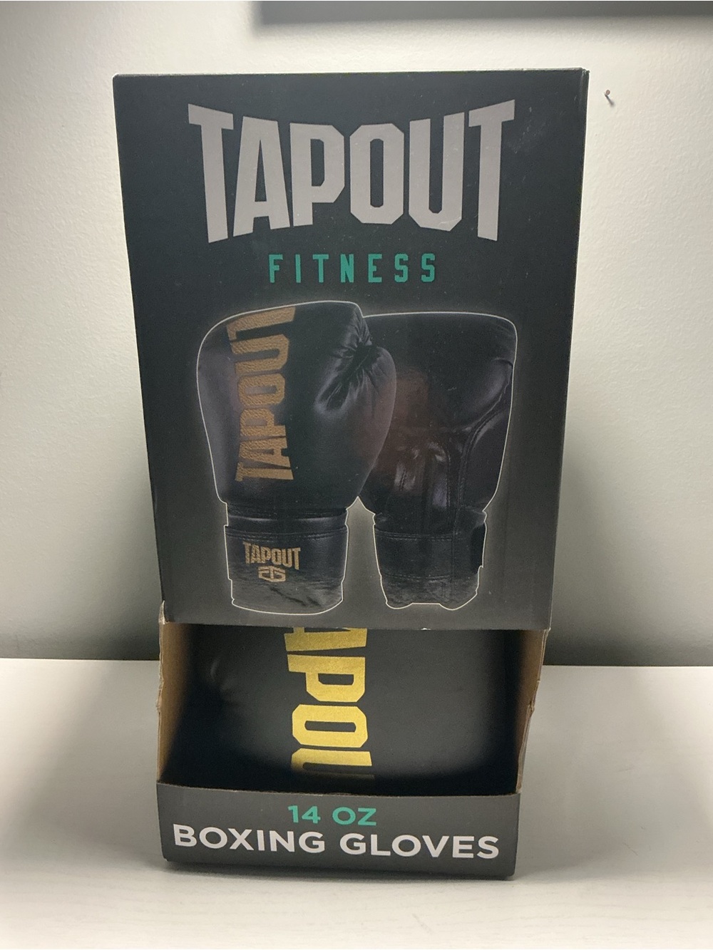 Tapout 14 oz Black and Gold Boxing Gloves